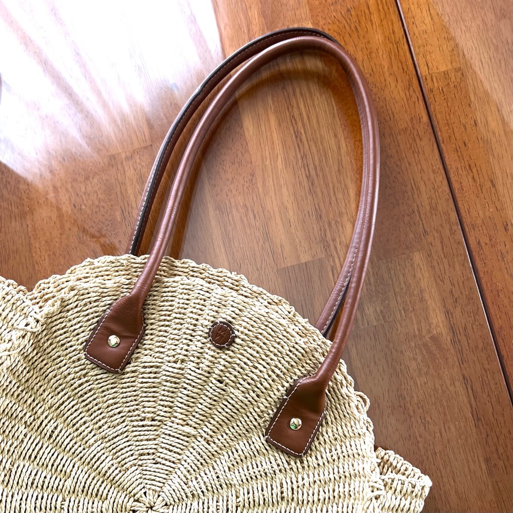 Round Raffia Shoulder Bag Women’s Good Condition - Picture 7 of 11